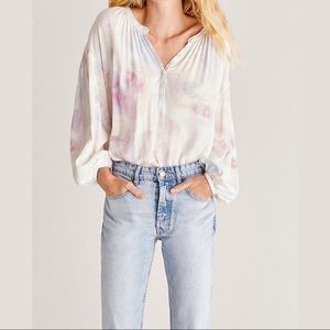 z supply bayfront blurred watercolor woven top ZT221831 MUL